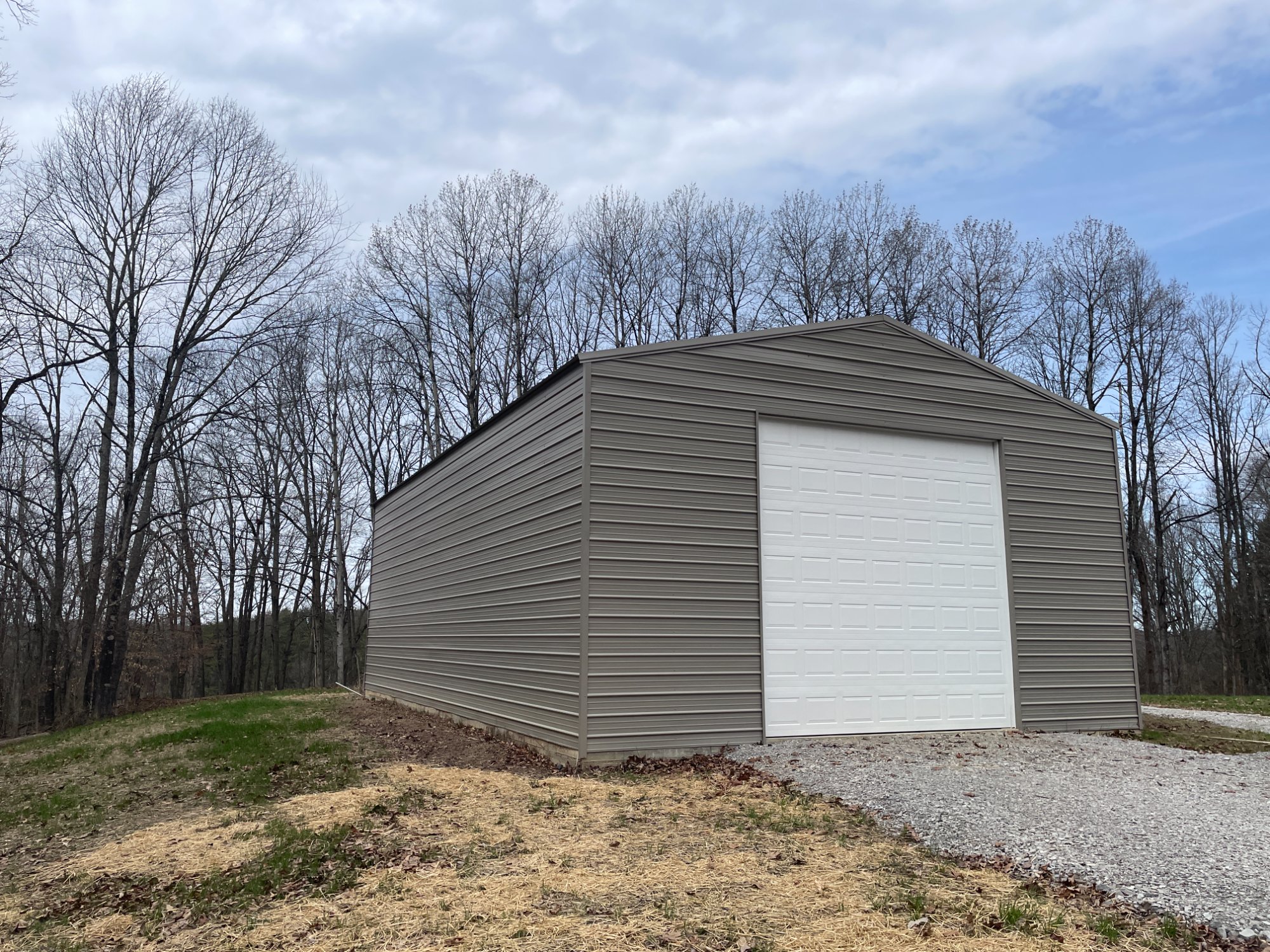 Steel building installed in Western New York by Greg Builds